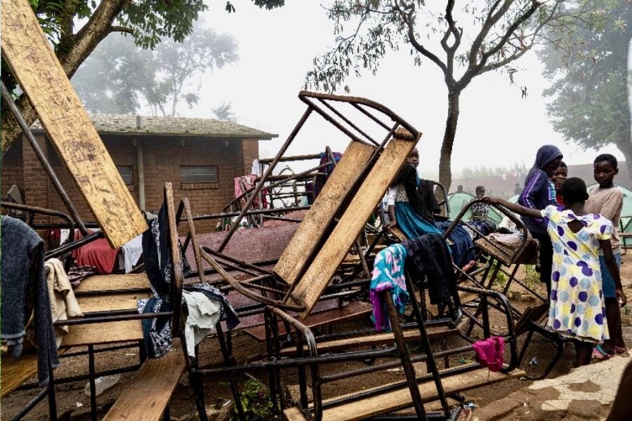 Malawi's cyclone survivors like farmer Eliza Edward have sought refuge in temporary displacement camps. Photo: WFP/Francis Thawani